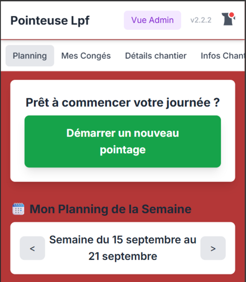 Projet Pointeuse PWA